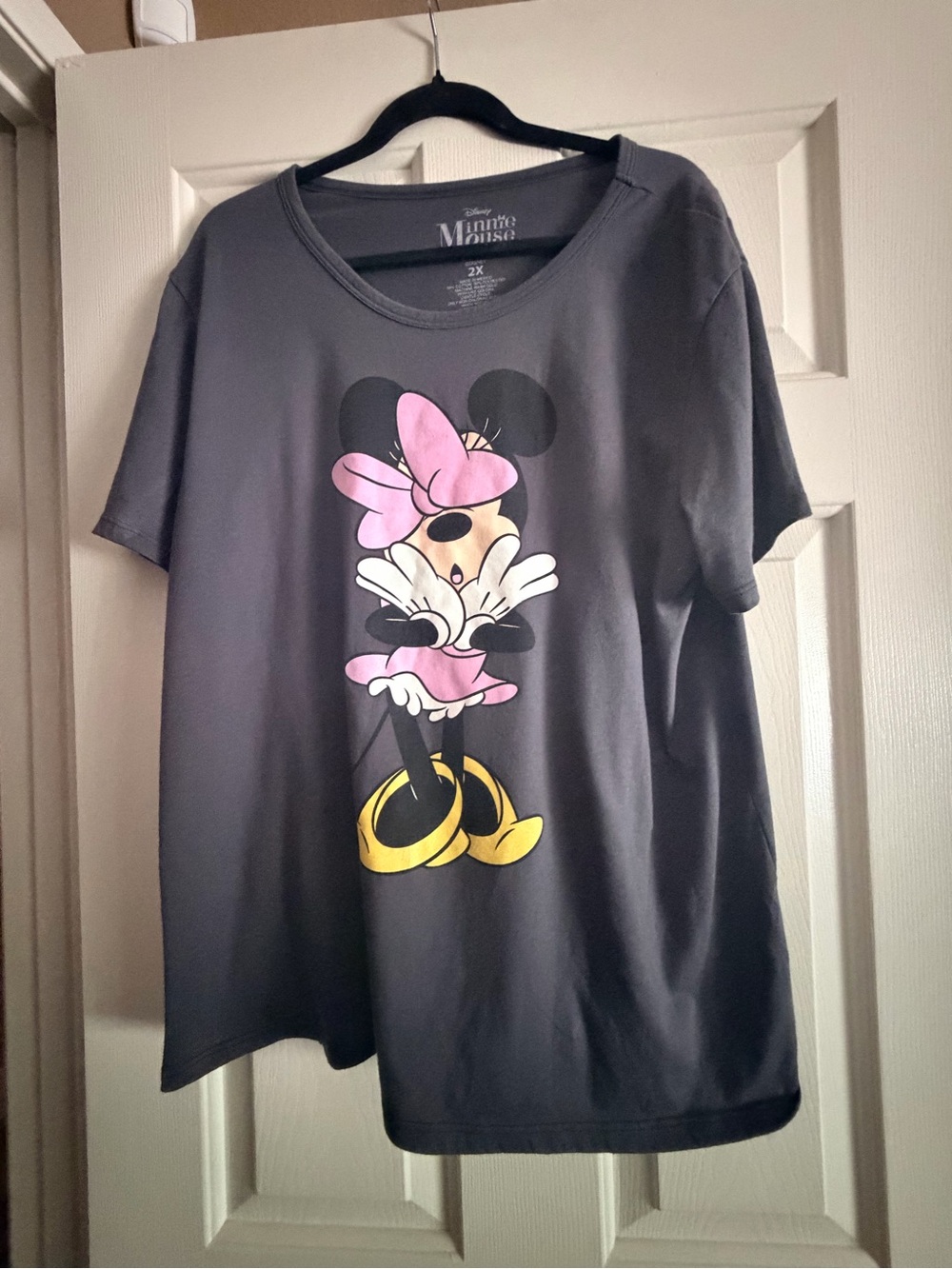 Disney Charcoal Tee with Pink and Yellow Minnie Graphic